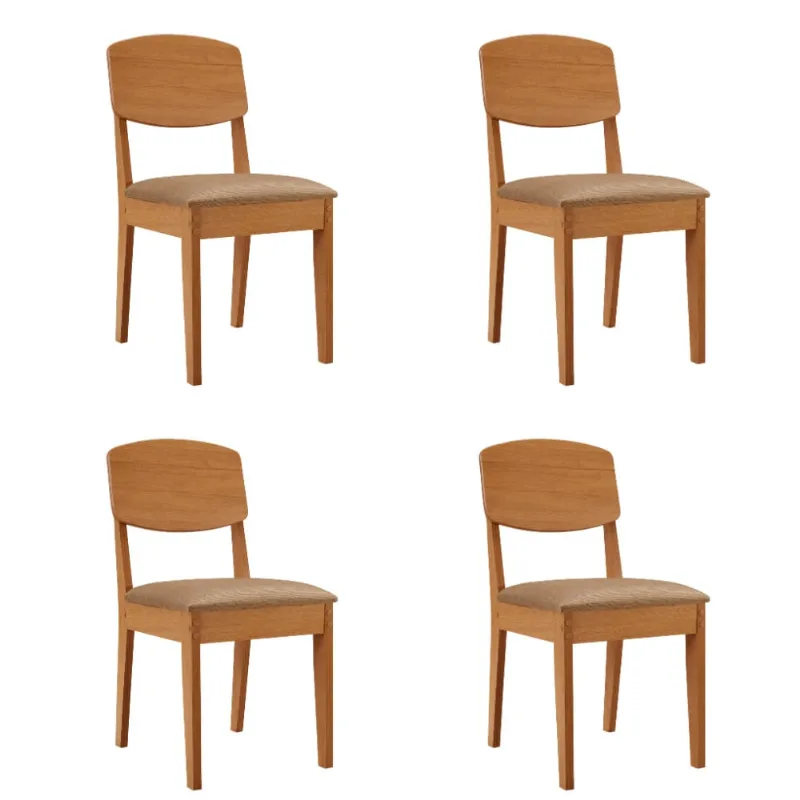 Conjunto com 4 Cadeiras MDF Copper para Sala de Jantar Moderna Mobília Turim - Moderna