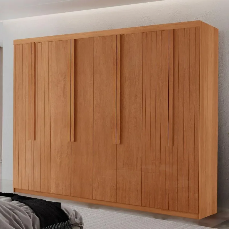 Guarda Roupa Casal Rio Mdf Com 8 Portas 4 Gavetas Moderna Naturalle - Moderna