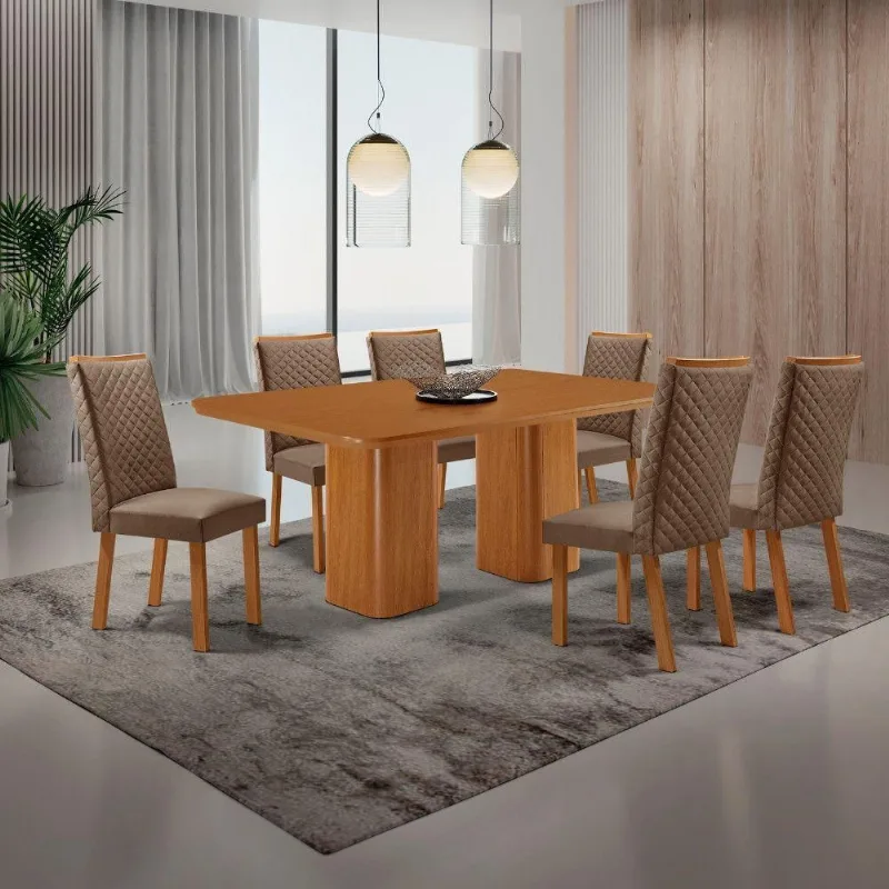 Mesa de Jantar Eloise Lira 6 Lugares Retangular MDF 180CM Moderna - Moderna
