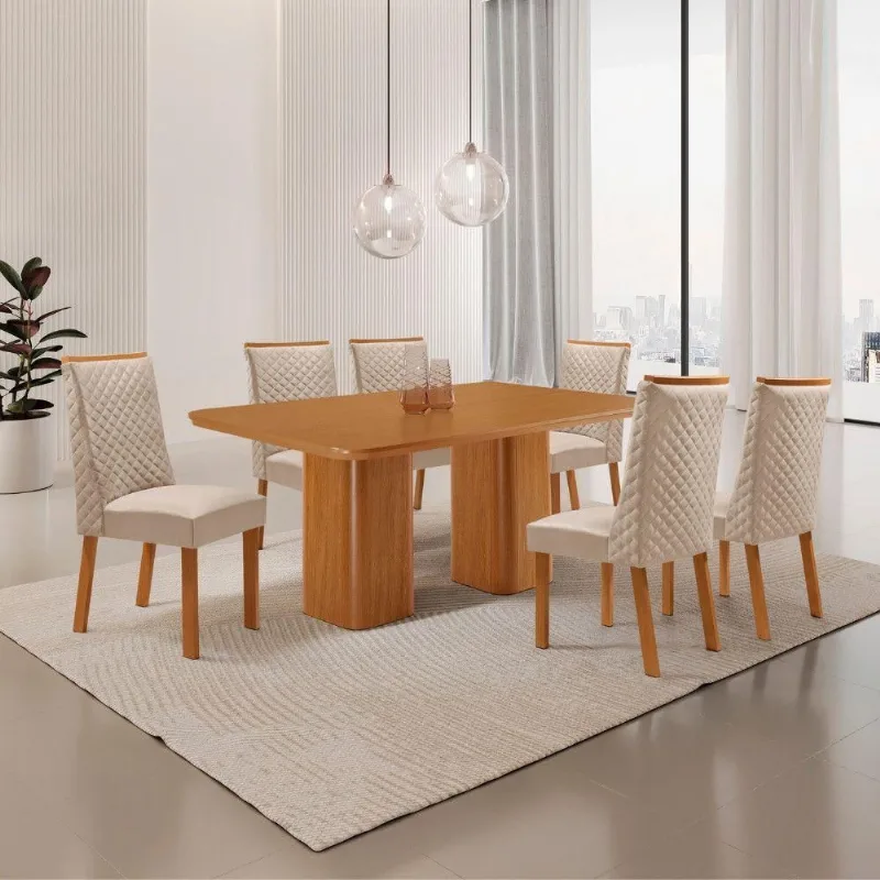 Mesa de Jantar Eloise Yasmin 6 Lugares Retangular MDF 180CM Moderna - Moderna