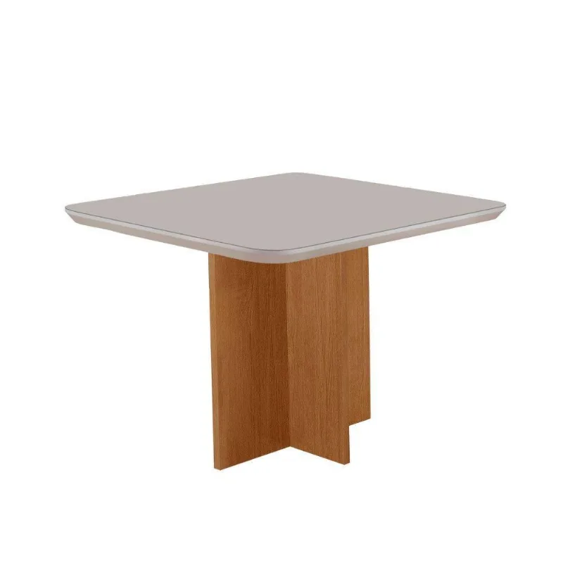 Mesa de Jantar Olímpia 4 Lugares Quadrada MDF 90CM Off White Moderna