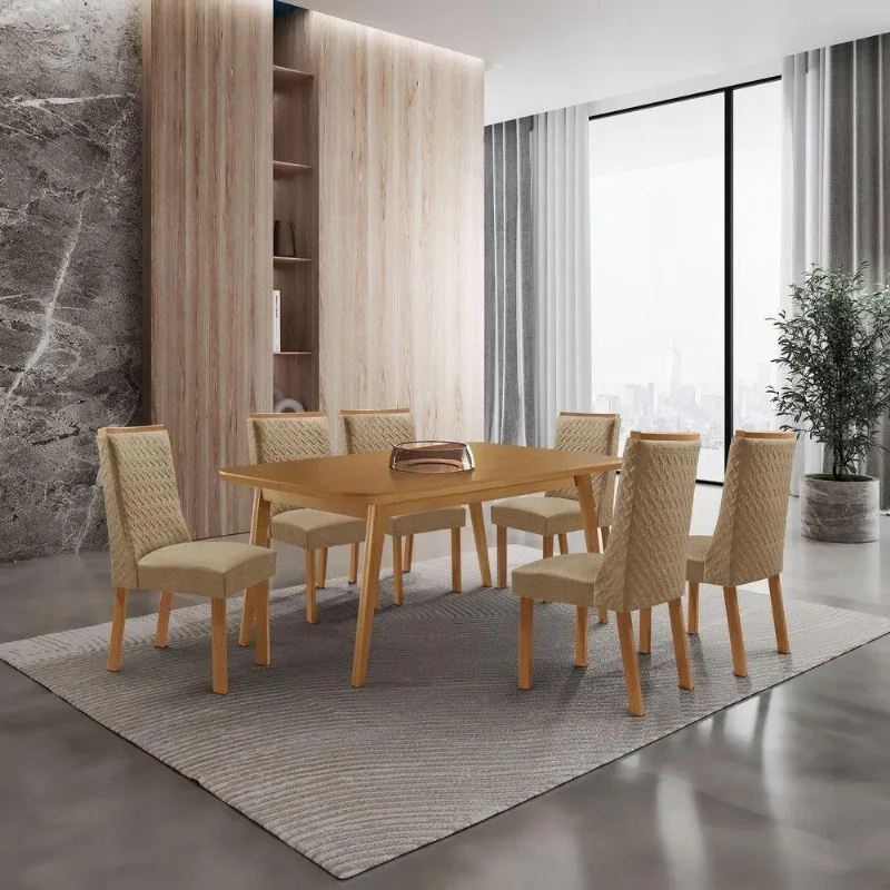 Mesa de Jantar Copper 6 Lugares Retangular 180CM Moderna