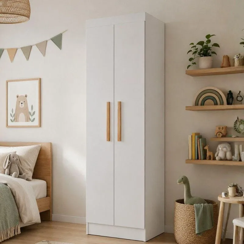 Multiuso Infantil Isa 2 Portas 4 Prateleiras MDF 61cm Branco Moderna