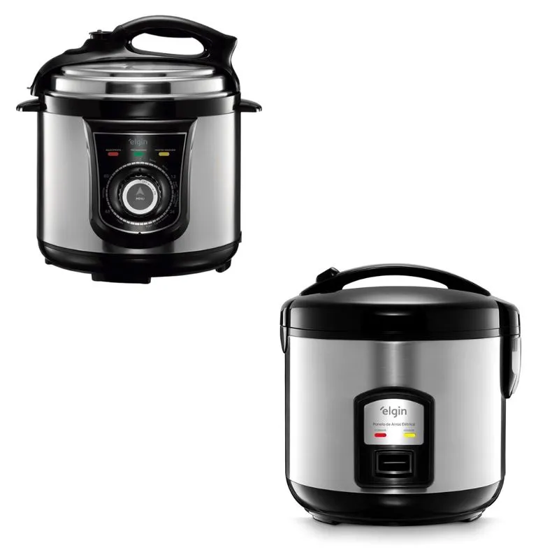 Kit Panela De Pressão Elétrica 4 Litros E Panela De Arroz Elétrica Elgin 127v