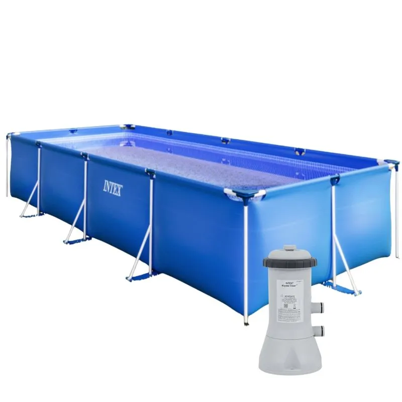 Piscina Estrutural Intex 7.127 Litros Com Bomba Filtrante 127v