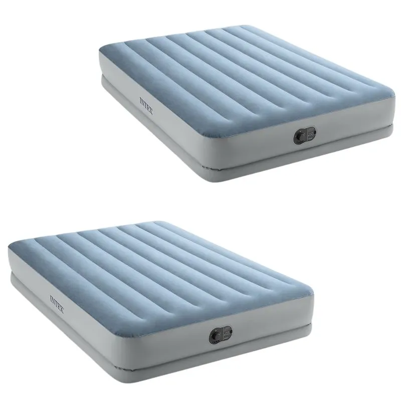 Kit 02 Colchão Inflável Casal Intex Queen Dura Beam Plus Bomba De Ar Usb Embutida