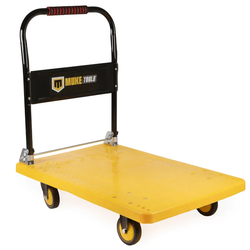 Carrinho Plataforma Dobrável Reforçado Para Carga 300kg 4 Rodas Muke Tools
