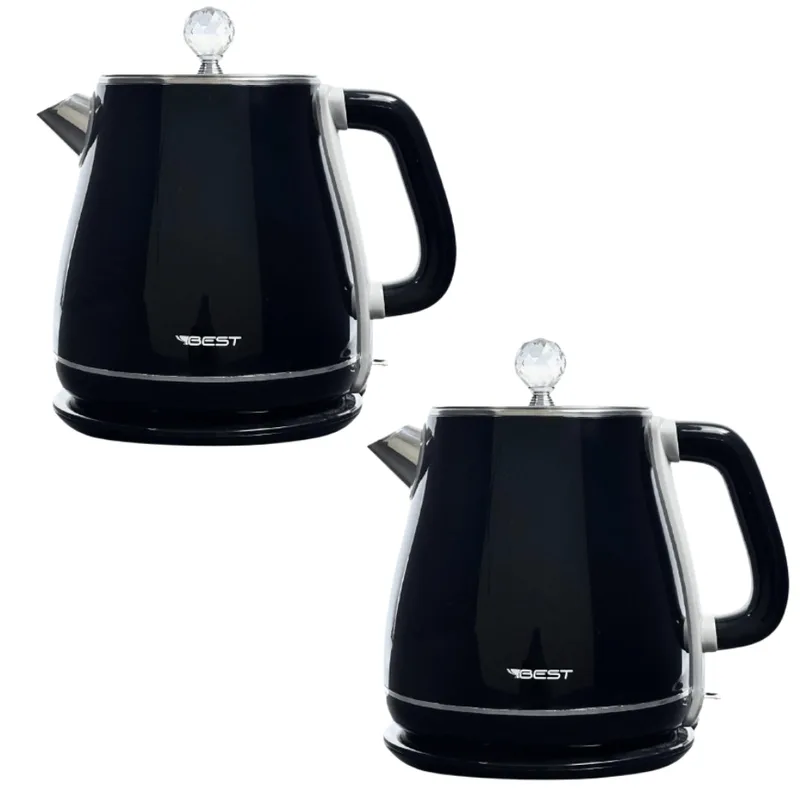 Kit Duo De Chaleiras Elétricas Best 1,8l - Preto &amp; Branco