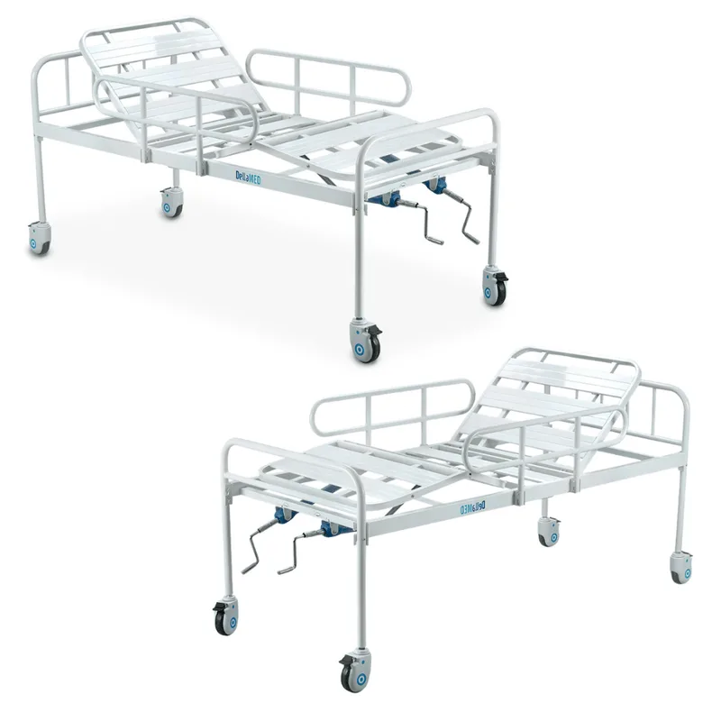 Combo Cama Hospitalar Dx2 2 Movimentos Até 180kg Com Rodas E Grades Dellamed