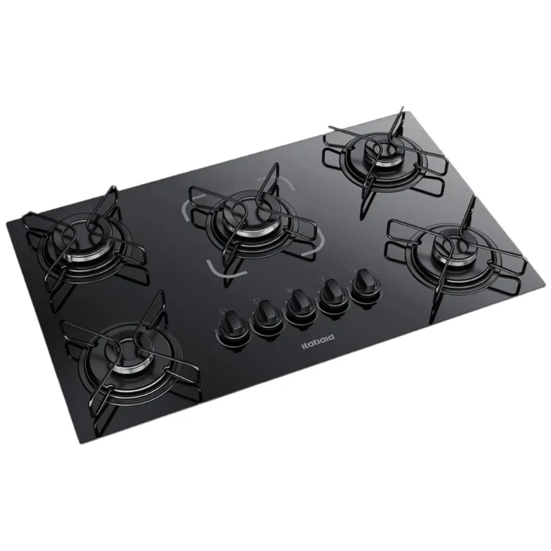 Cooktop Fogão Itatiaia Essencial 5 Bocas Vidro Temperado Preto