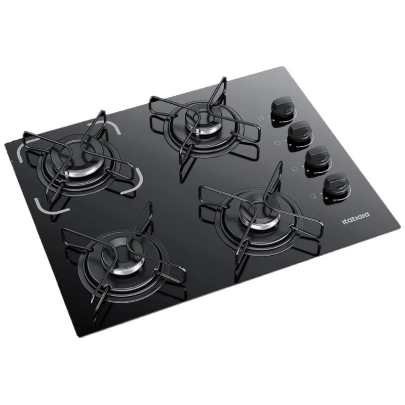 Cooktop Fogão Itatiaia Essencial 4 Bocas Vidro Temperado Preto Bivolt