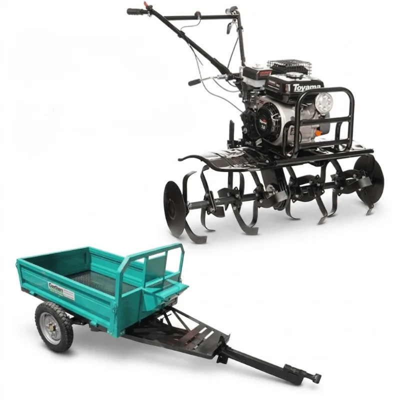 Kit Motocultivador Toyama 7hp Tt90rxpu Com Carretinha Garthen Gcm500f 500kg