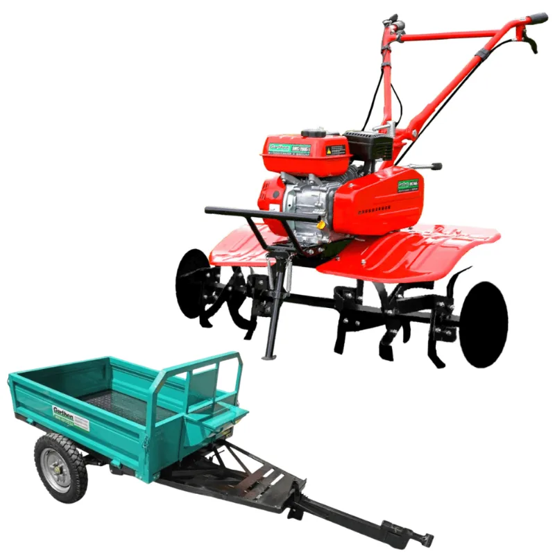 Kit Motocultivador Garthen Gmg 70008 7hp Com Carretinha Garthen Gcm500f 500kg