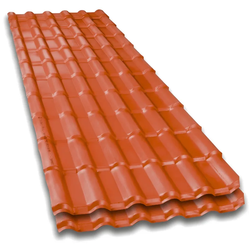 Telhas PVC Plan Colonial Muke Tools Terracota 241x88cm 6 Ondas 15mm