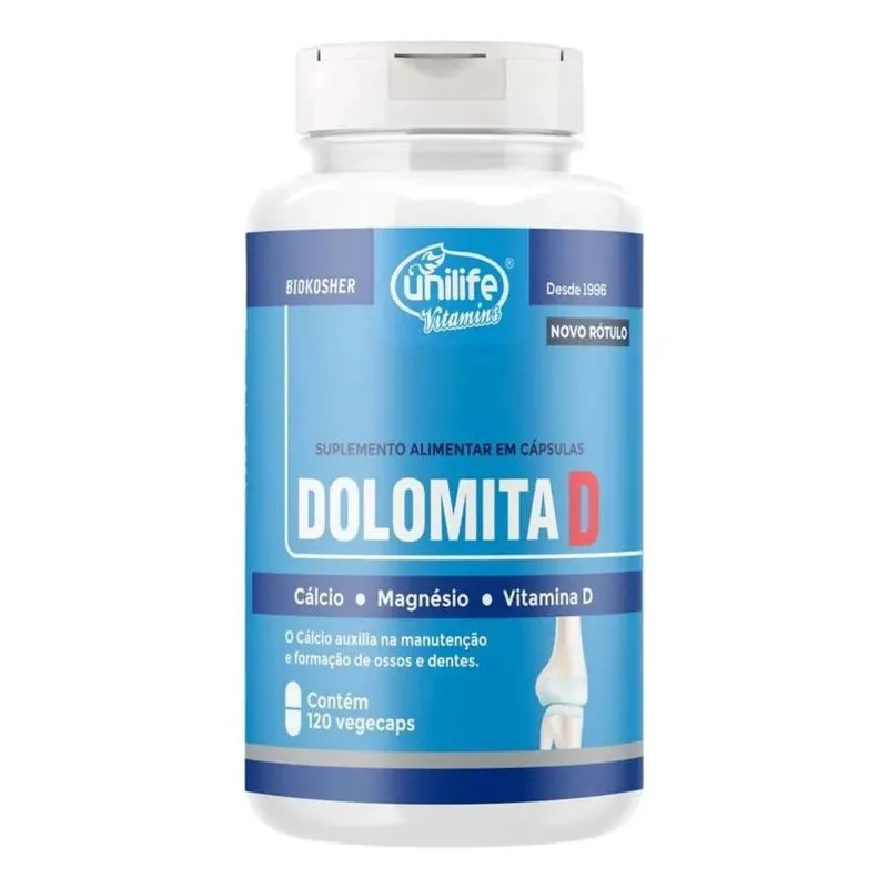 Dolomita - Cálcio E Magnésio 120 Cáps 950mg - Unilife Sabor