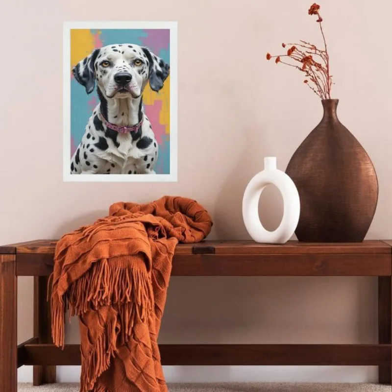 Quadro Decorativo Arte Dalmata 33X24Cm - Com Vidro