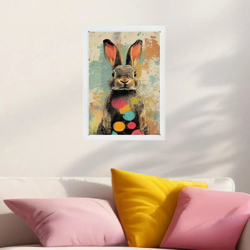 Quadro Decorativo Arte Coelho - Pop Art 24X18Cm
