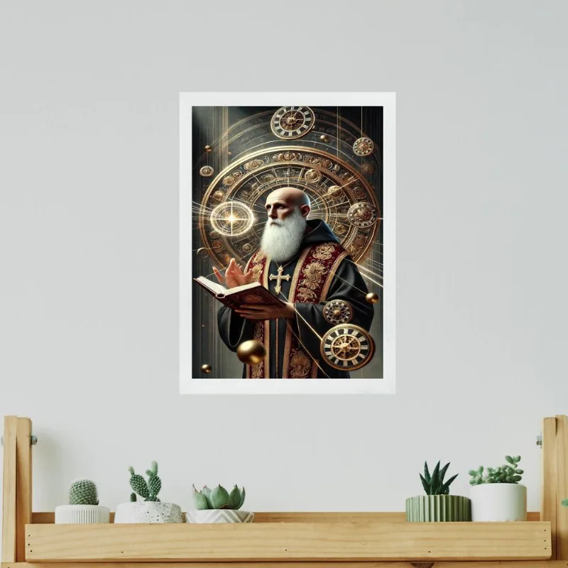 Quadro Decorativo Católico São Bento 33X24Cm