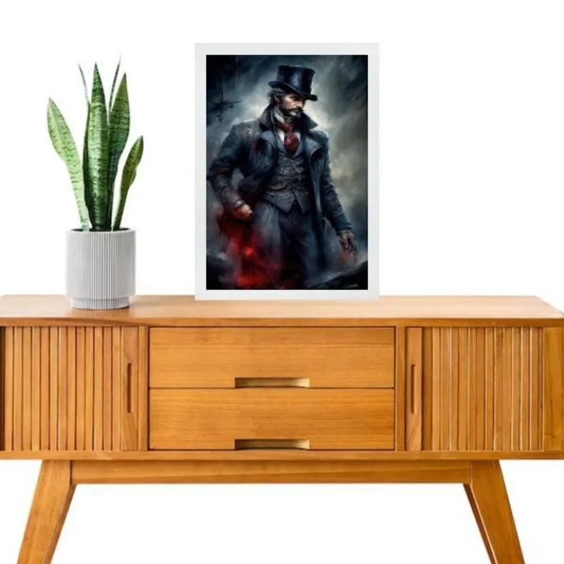Quadro Decorativo Exu Veludo 45x34cm - Com Vidro