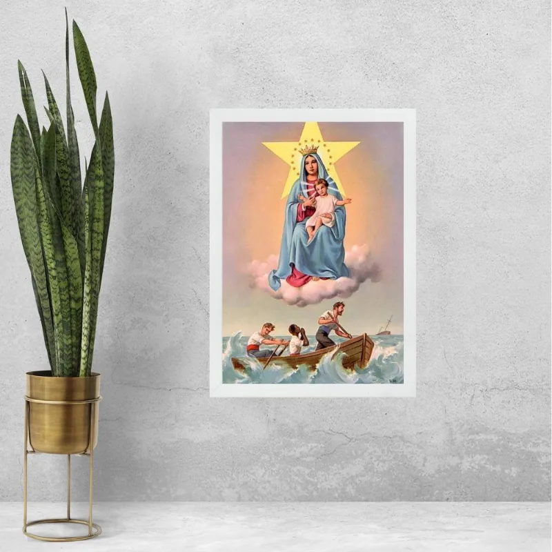 Quadro Decorativo Nossa Senhora Dos Navegantes 24x18cm Vidro
