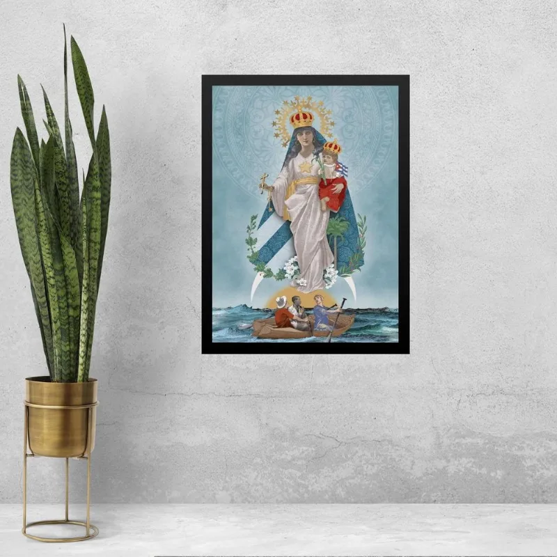 Quadro Católico Nossa Senhora Dos Navegantes 33x24cm - Vidro