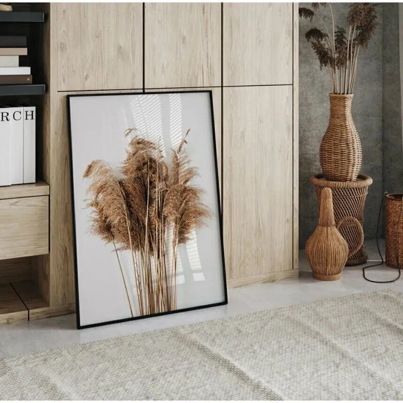Quadro Decorativo Capim Dos Pampas - Plumas 45X34Cm