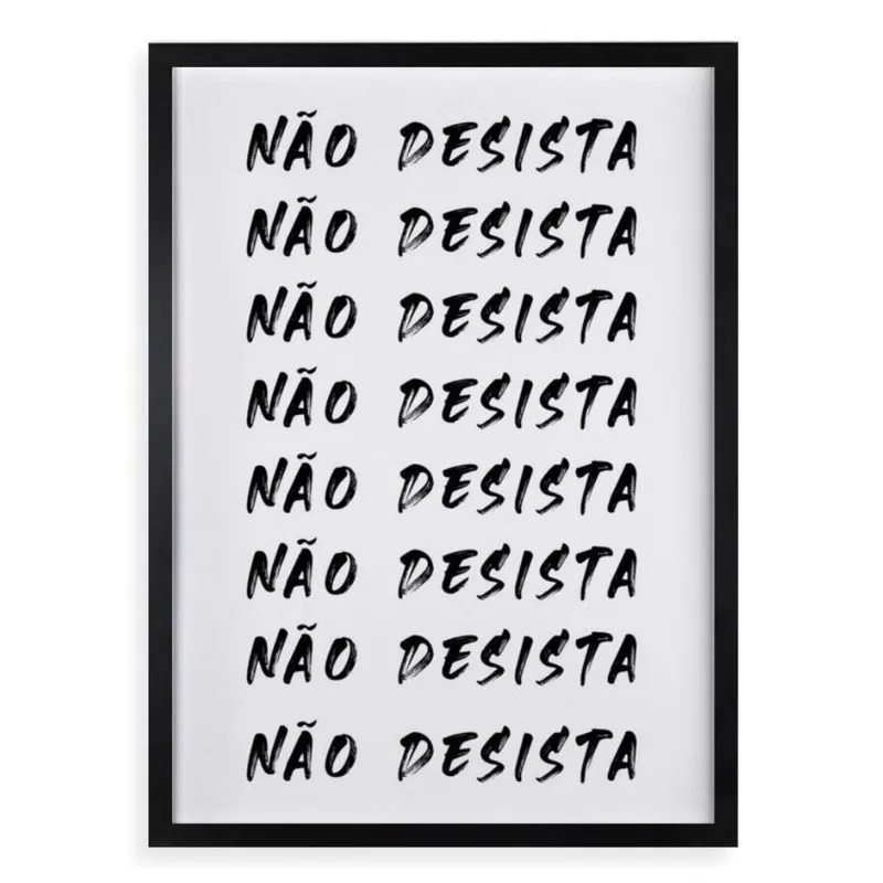Quadro Decorativo Não Desista 33X24Cm