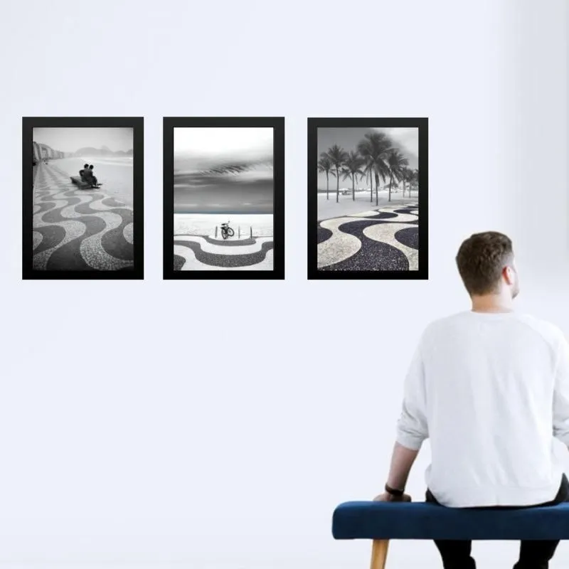 Kit 3 Quadros Fotos De Copacabana - Rio De Janeiro 33X24Cm