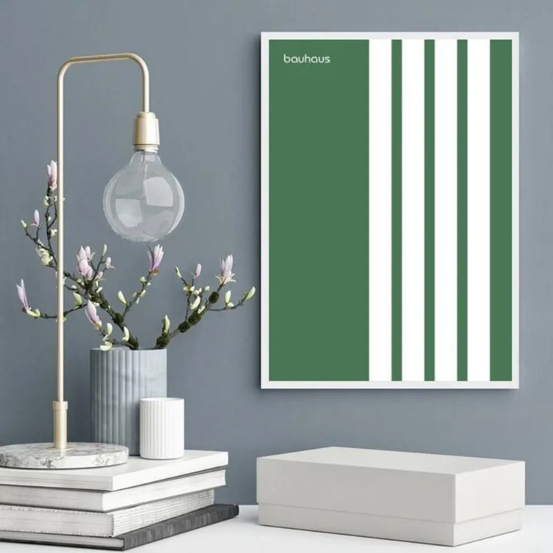Quadro Bauhaus Green Minimalist Poster 33x24cm