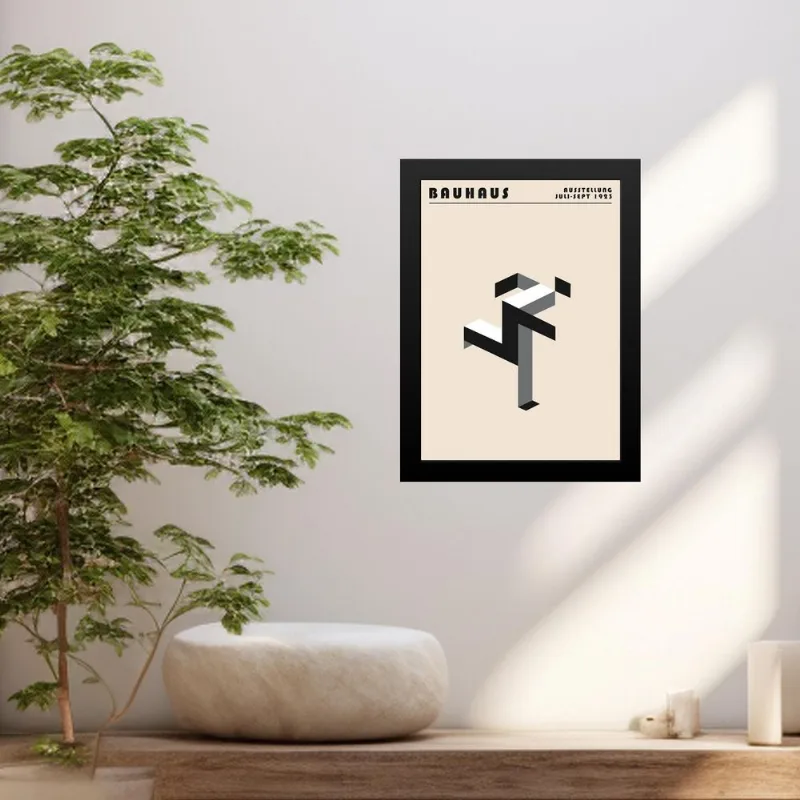 Quadro Bauhaus Grey Poster - Running Man 45x34cm