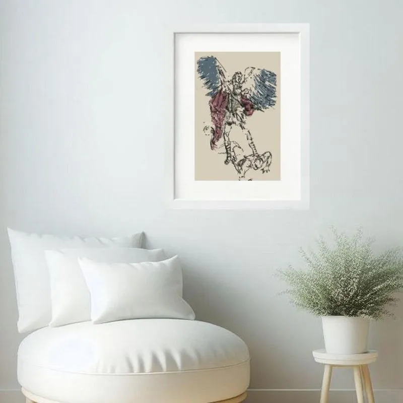 Quadro São Miguel Arcanjo Abstrato- 60X48Cm