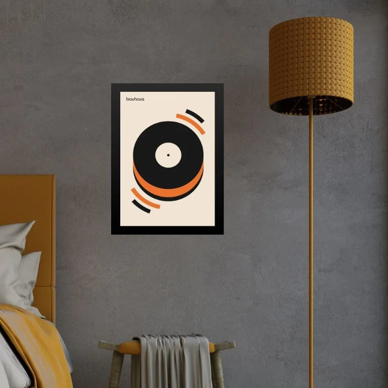 Quadro Orange Bauhaus - Musical Happiness 24x18cm - Vidro