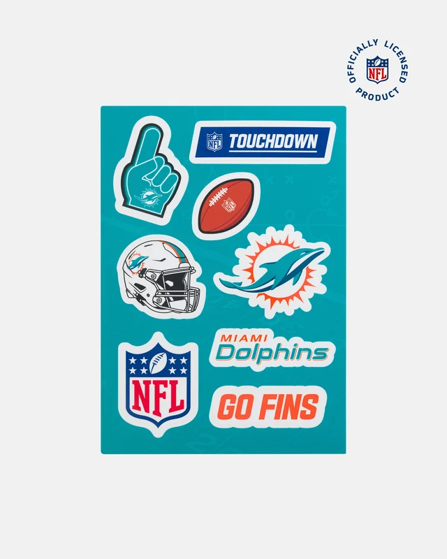 Cartela de Adesivo NFL Dolphins