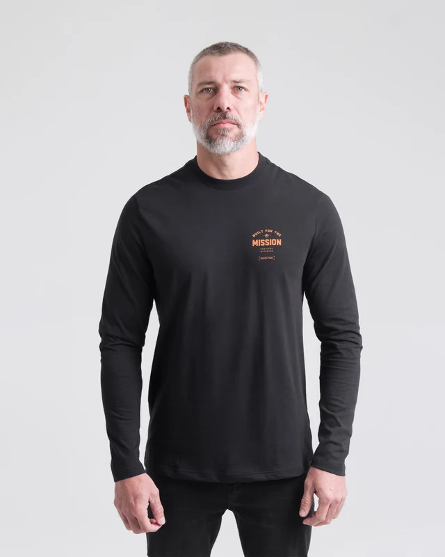 Camiseta Concept On Mission Manga Longa Masculina - Preta EG