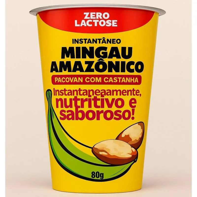 Mingau Amazônico Instantâneo Zero Lactose Pacovan Com Castanha 80g