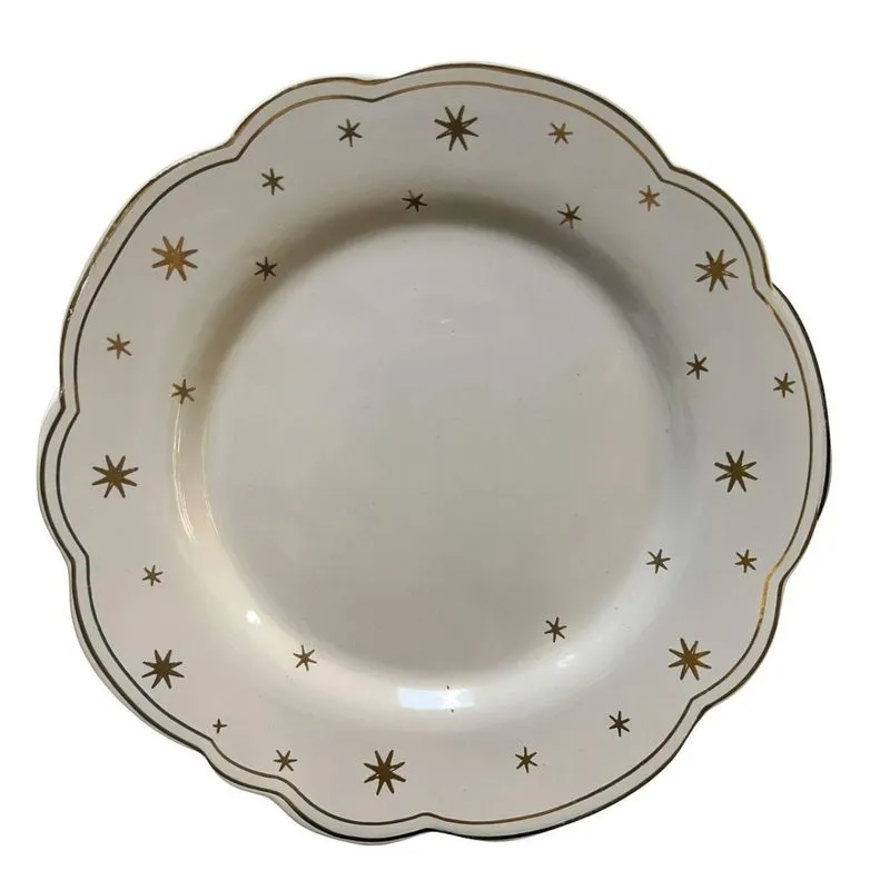 Prato Natalino Para Jantar Estrela Dourada 27cm 1unid Mp1754