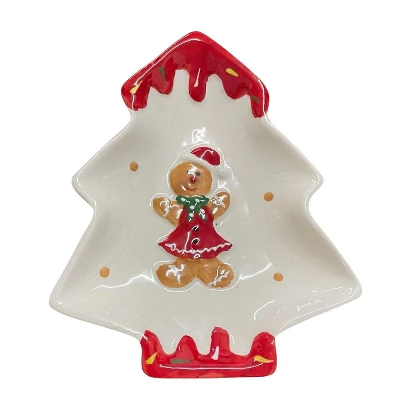 Petisqueira Noel Branca/vermelha 18cm Mp949