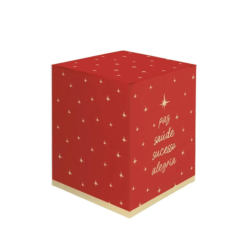 Caixa Panetone Essência Desejos Vermelho/Ouro 500g 15X15X16cm 10 Unidades 13007964 CROMUS CX PANETONE ESSENCIA DESEJO VERM/OURO 500G 15X15X16CM 13007964 CROM CX 10.0