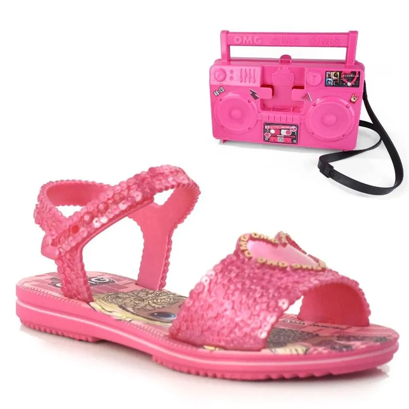 Sandália Infantil Lol OMG com Boombox Rosa 22495 28