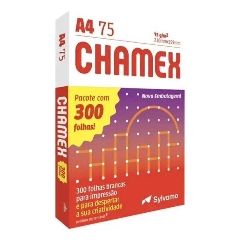Papel Sulfite A4 Chamex 300 Folhas Premium 75g 210x297mm Cor