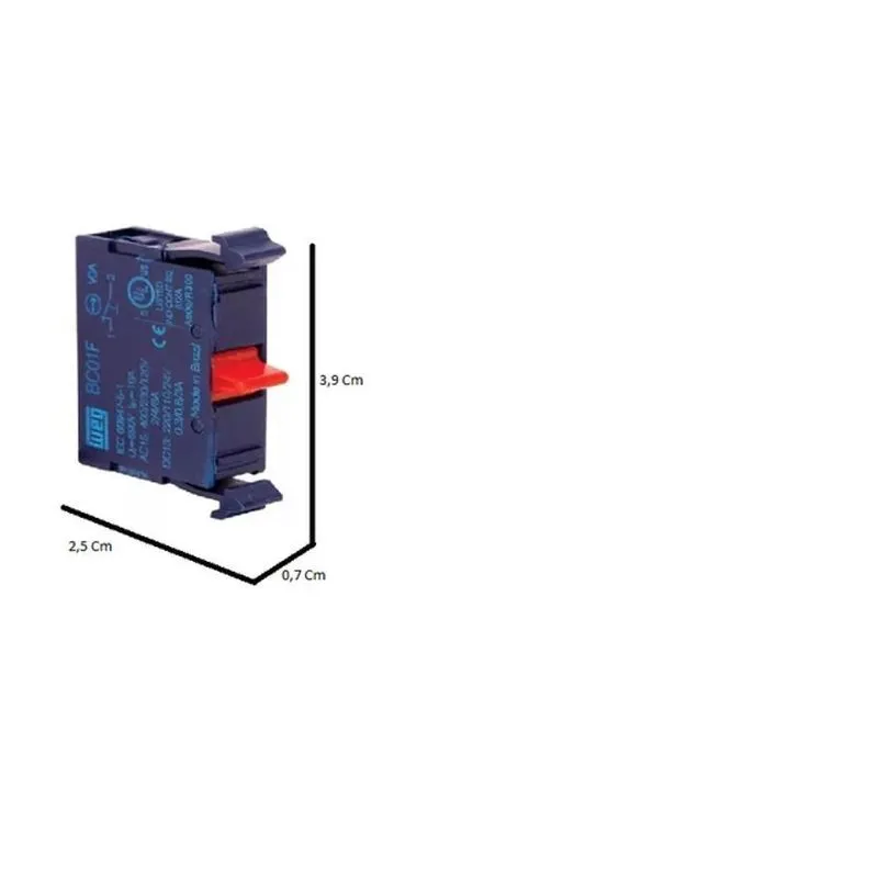 Bloco Contato Vermelho 1nf Para Botão Weg Bc01f-csw