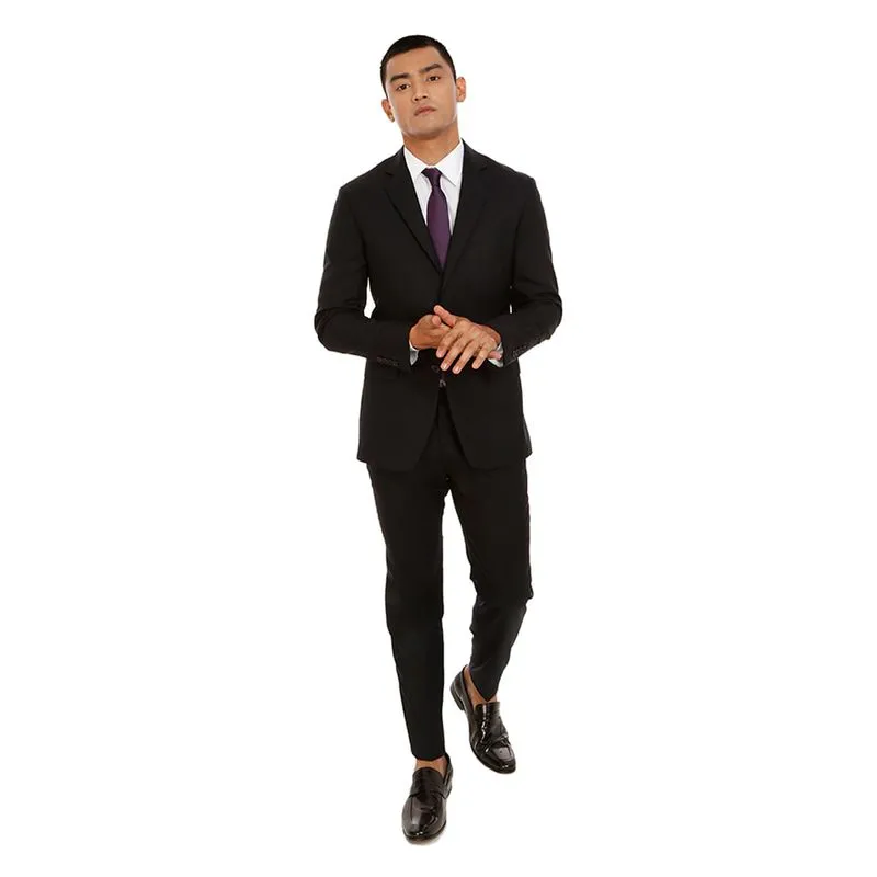 Costume Slim 2 Botões Lã Fria Liso Crawford Costume Liso - Azul Marinho - 46