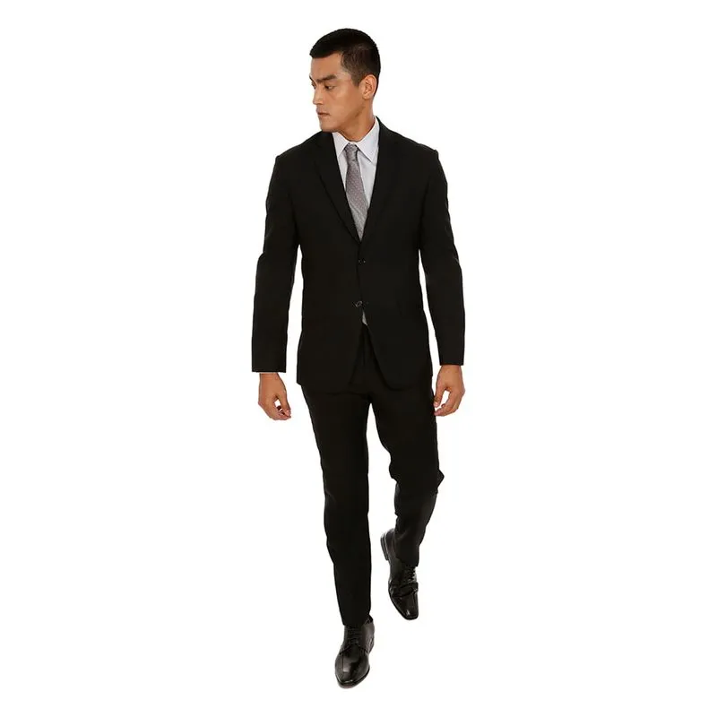 Costume Slim 2 Botões Lã Fria Liso Crawford Costume Liso - Preto - 46