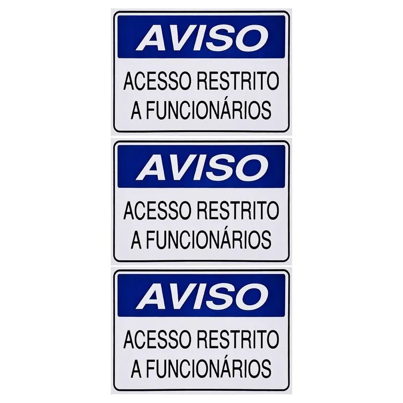 Combo 3 Placas Sinalização Escritório, Banheiro, Proibido,