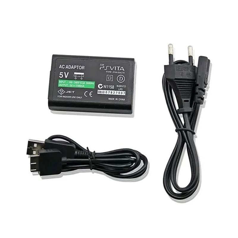 Fonte Carregador Bivolt + Cabo Usb Para Ps Vita Fat