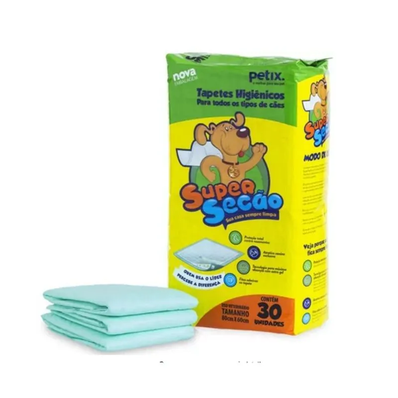 Tapete Super Secão 30 Un 80x60 Super Absorvente Menos Odor