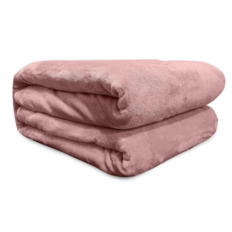 Cobertor Solteiro Flannel Liso - Andreza Rose