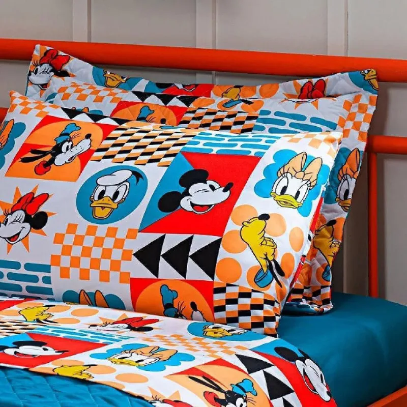 Jogo Cama Infantil 2 Pecas Mickey Disney Andreza Friendship - Andreza Enxovais