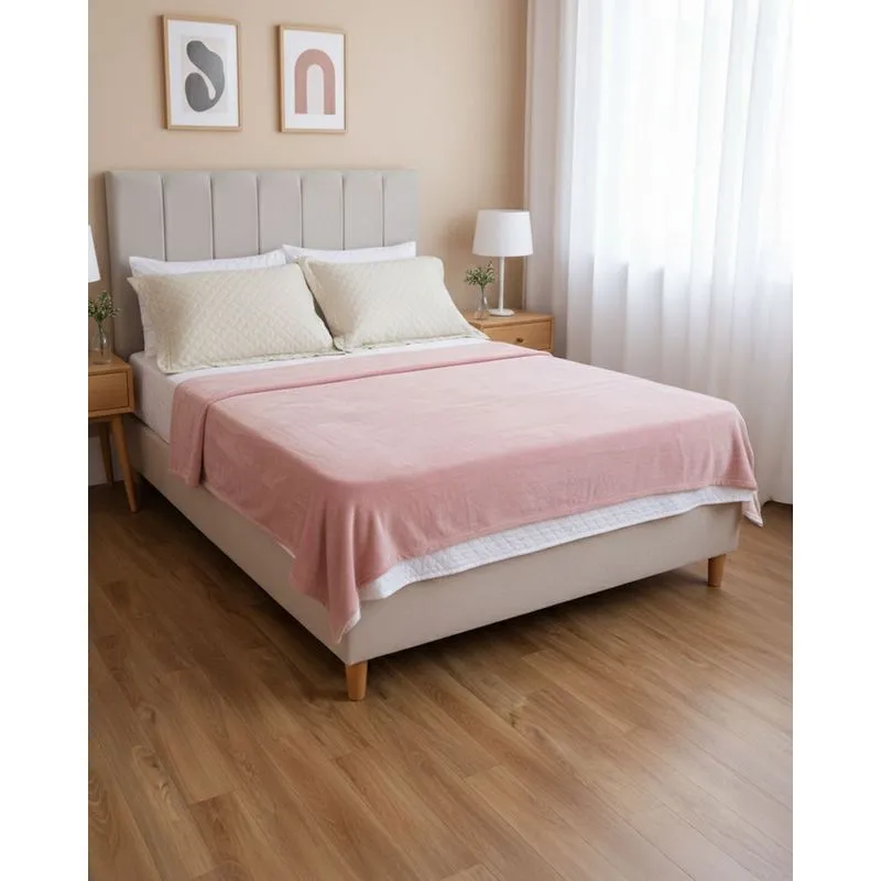 Manta Queen Andreza 220cm x 240cm Fleece Ultra Soft Rosa UN