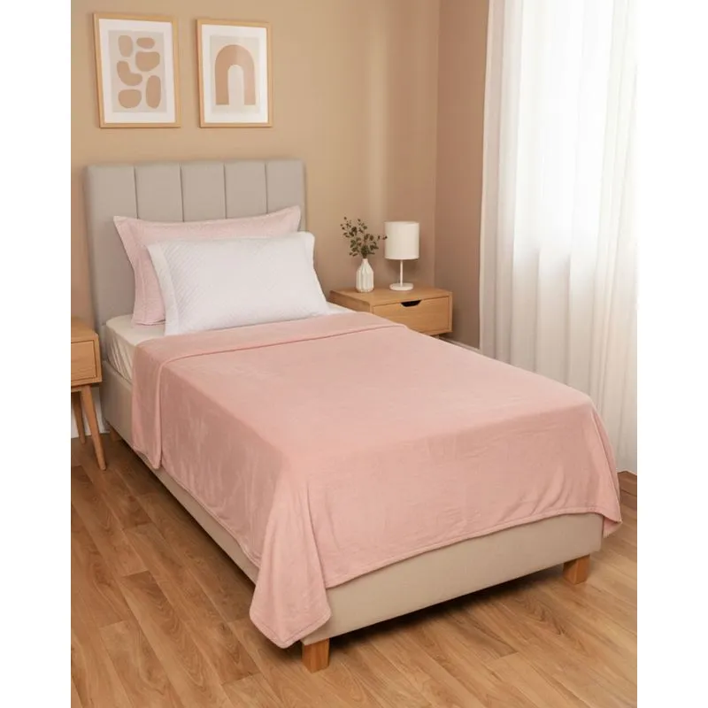 Manta Solteiro Andreza Fleece Ultra Soft Rosa UN
